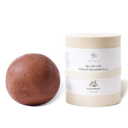 Barra de champú todo en uno Cacao Mochi para todo el cuidado del cuero cabelludo, aceite de romero para el crecimiento del cabello, té verde, champú