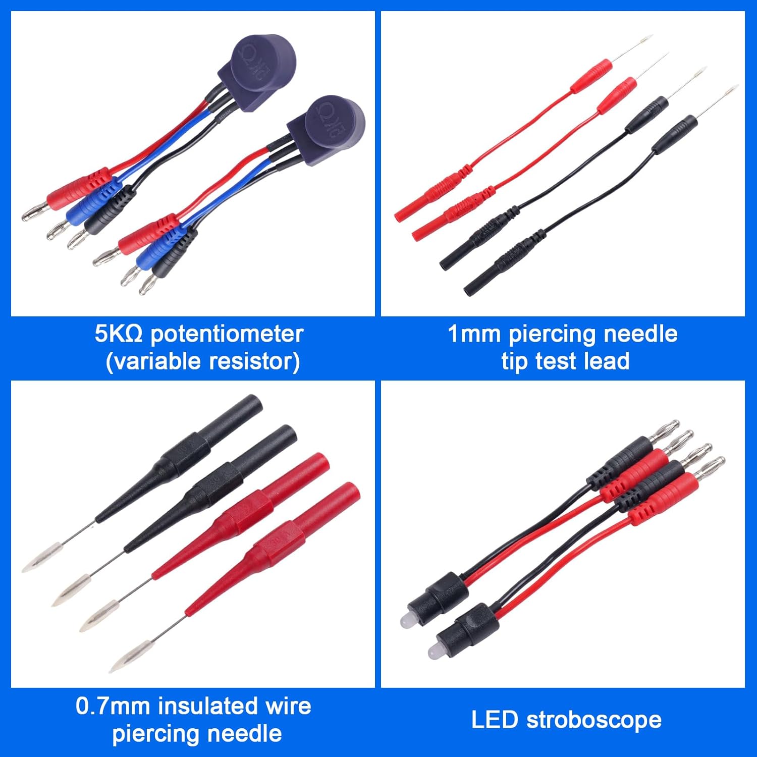 105 Piece Automotive Circuit Test Lead Kit, Multimeter Test Lead Kit, Multimeter Magnetic Kit for Fluke, Breakout Probe Kit, Large Alligator Clips, Voltmeter Leads - Image 6