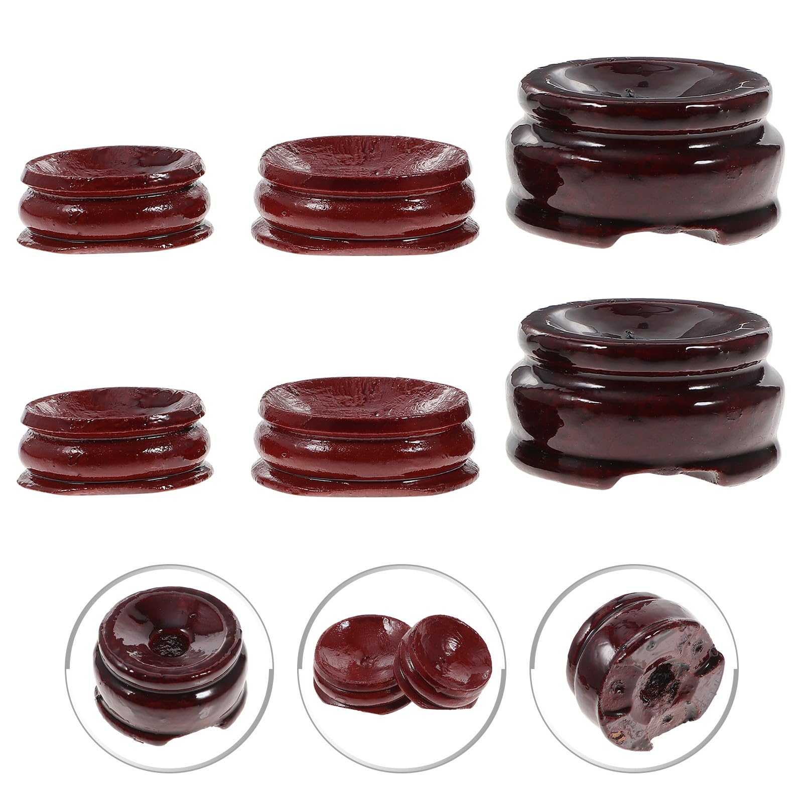 24 Supporti in Legno per Sfere di Cristallo, Base da Tavolo per Esposizione di Ornamenti Rotondi, Piccolo Espositore Decorativo per Uova e Pietre, Adatto a Scrivania e