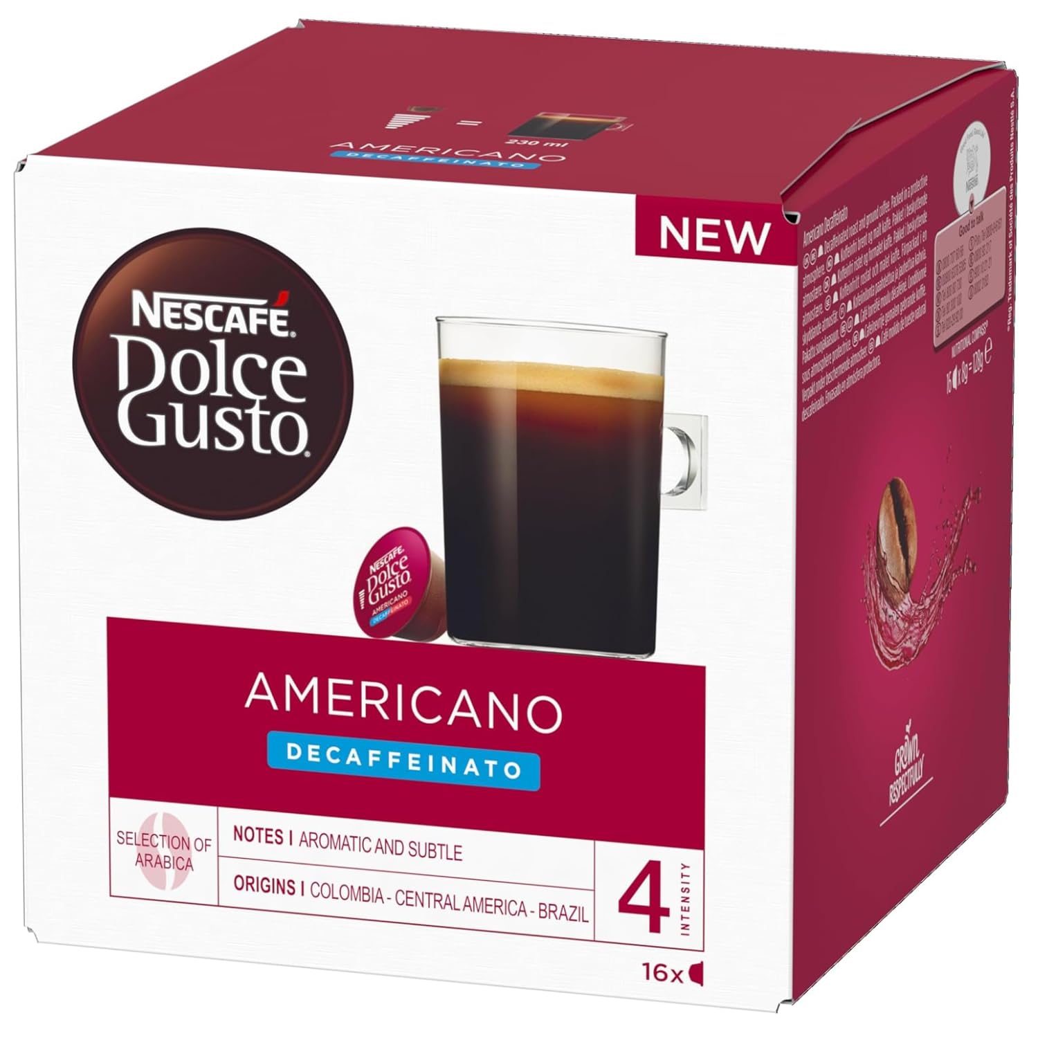 Nescafes Dolece Gusto Americano Decaffeinato Coffee Pods, Aromatic & Subtle - Total of 16 Coffee Capsules 128g (Imported UK) (B0DHXGFSCF) Amazon Price History, Amazon Price Tracker