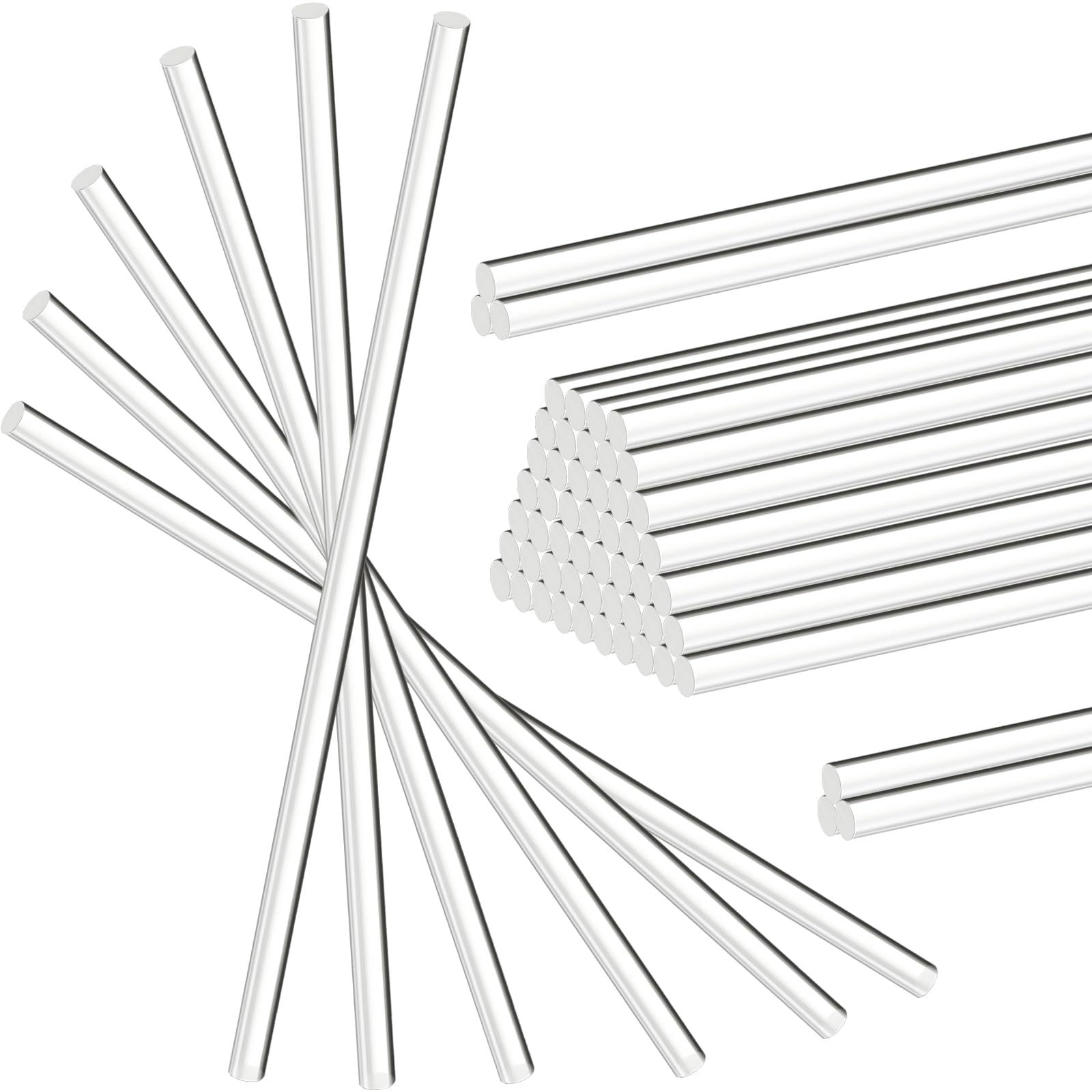 Zopeal 30 Pieces 12 Inch Clear Acrylic Dowel Rods for DIY Crafts Acrylic Round Rods Strip Sticks Cake Topper Rod for DIY Handwork Supplies(0.16 Inch /