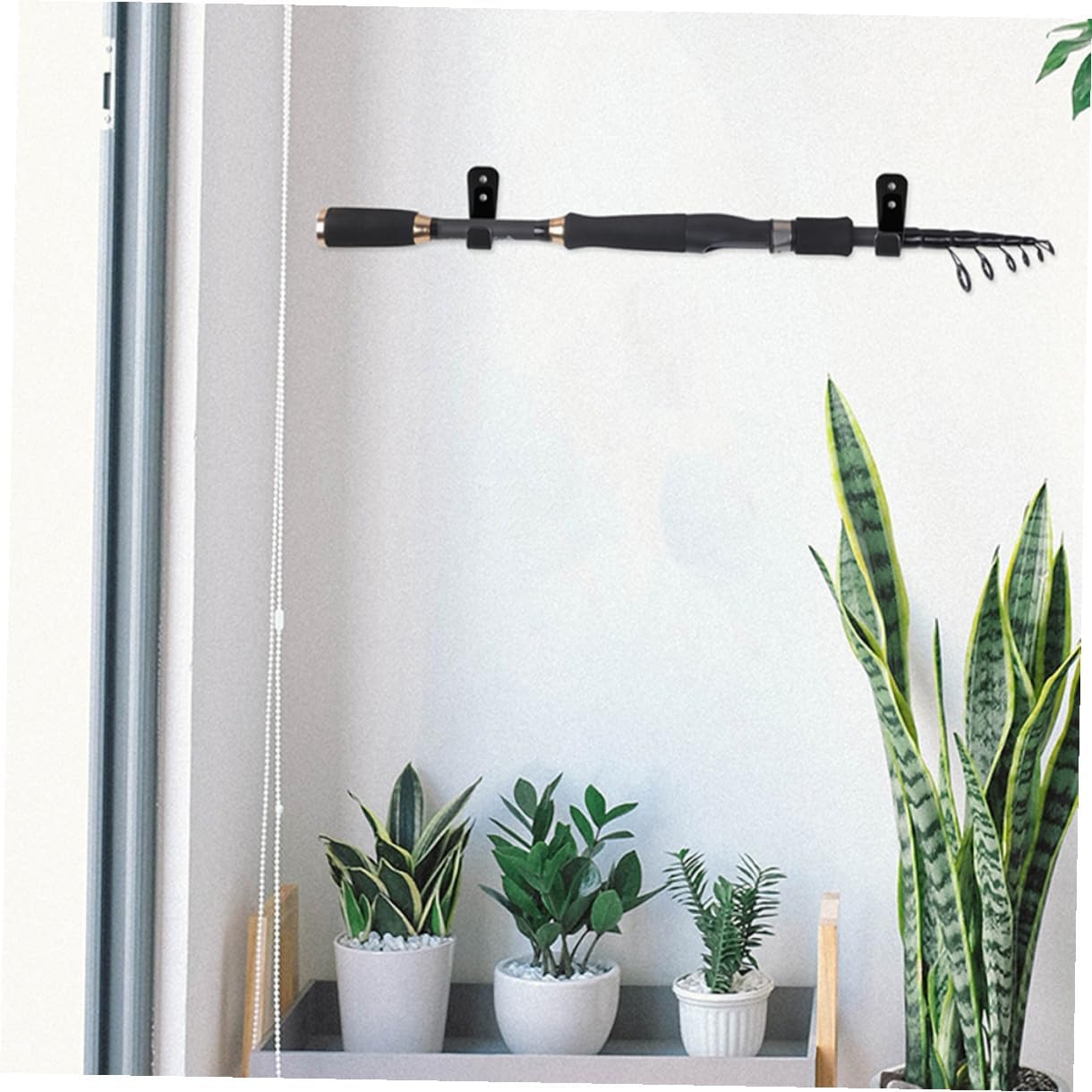 4 Pairs Acrylic Rod Wall Racks with Screws for Fishing Poles Hockey Stick Hanging Racks Ski Poles Storage Organizer for Garage and Outdoor Sports Equipment