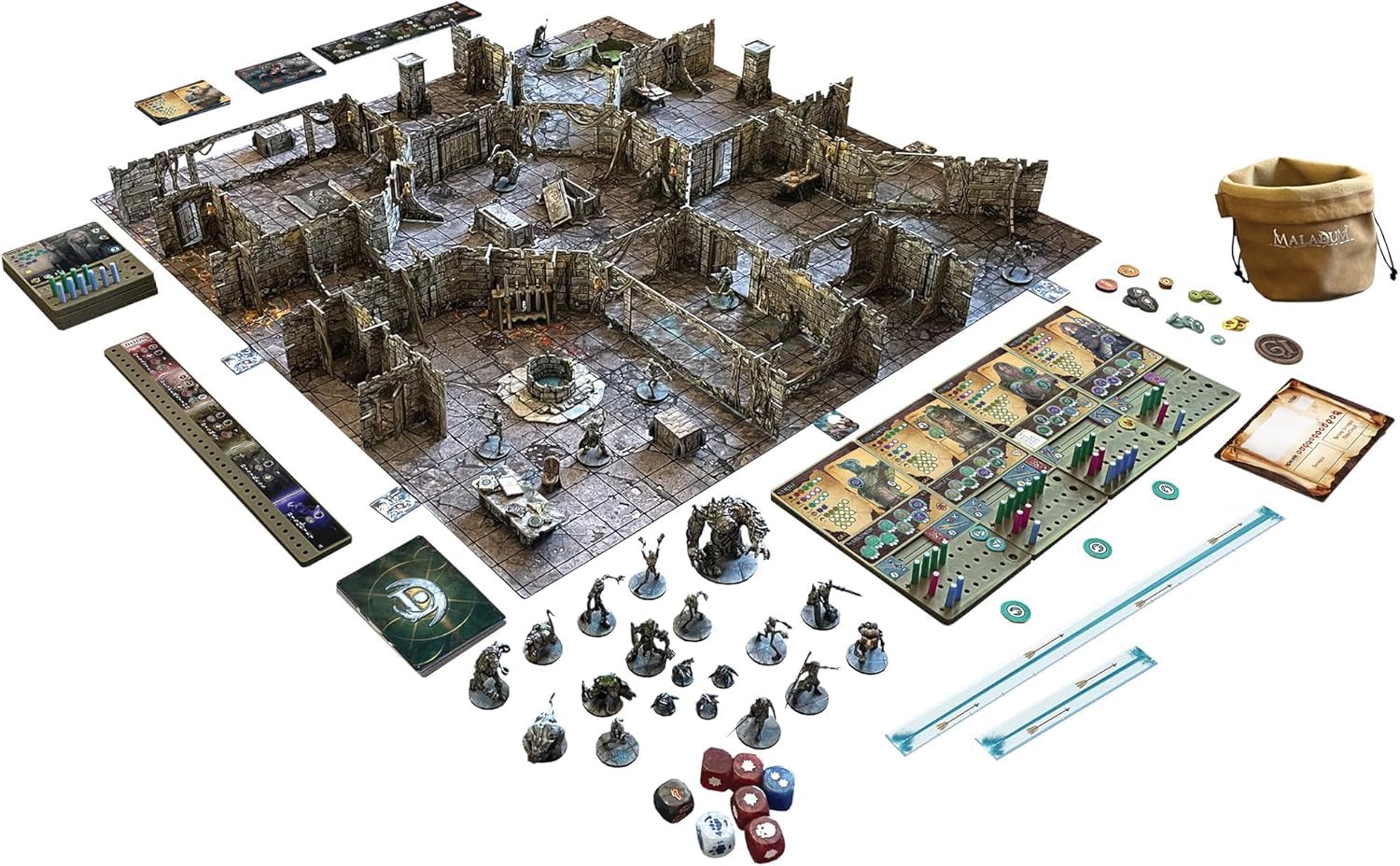 Maladum Dungeons of Enveron Starter Set - Fantasy Brettspiel für 1-4 Spieler, Alter 12+, Solo, Koop und Adversarial Play German Language Version