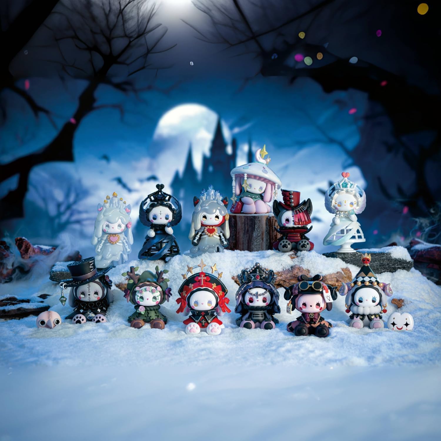 Secret Forest Frostveil Villa Series Blind Box 8PCS Blind Bag Collection Toys Desktop Cute Blind Box Figures for Birthday Gifts