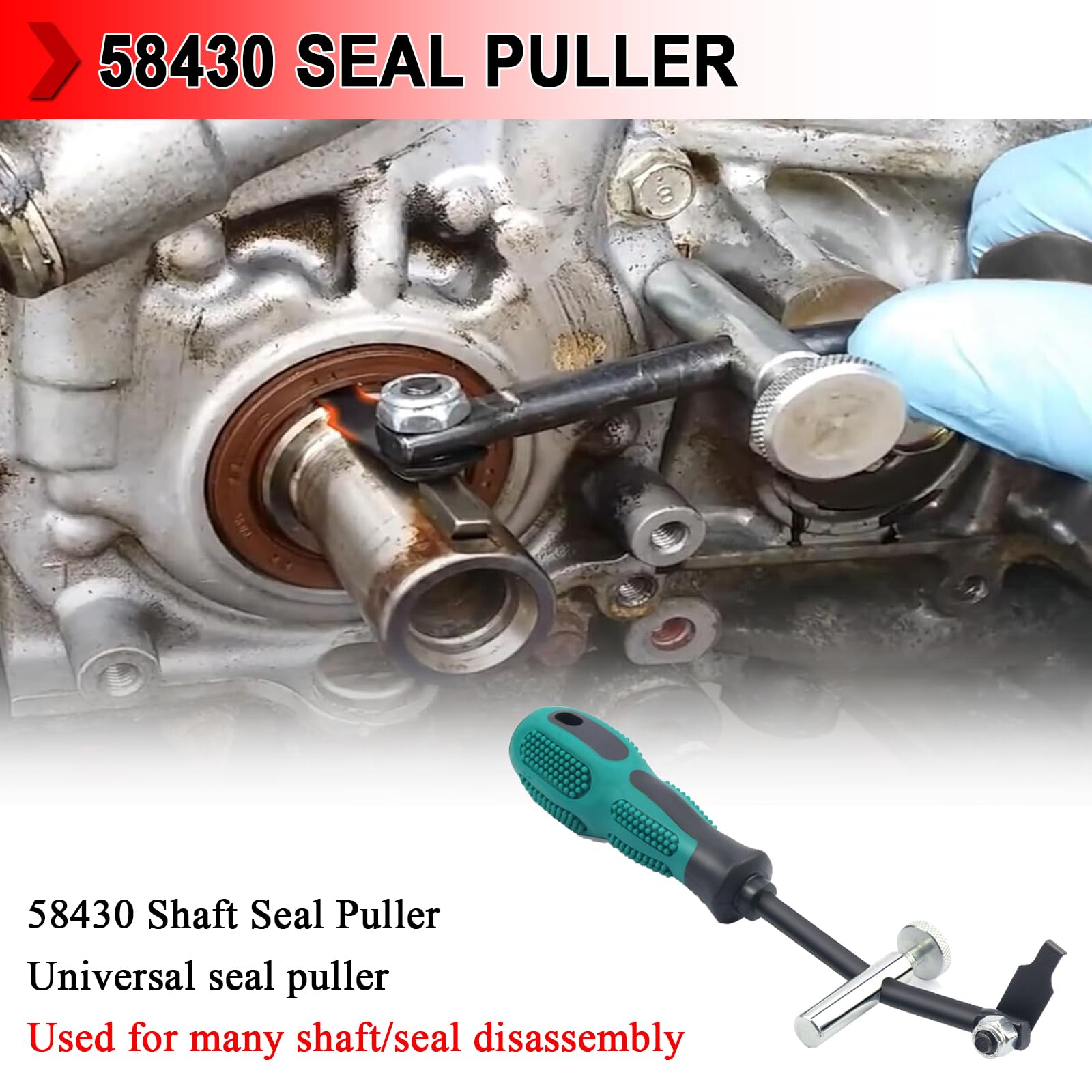 YIYUANYI 58430 Shaft Type Seal Puller, Blind Seal Puller for Oil Seals, Universal Seal Puller for Most Auto and Motorcycles