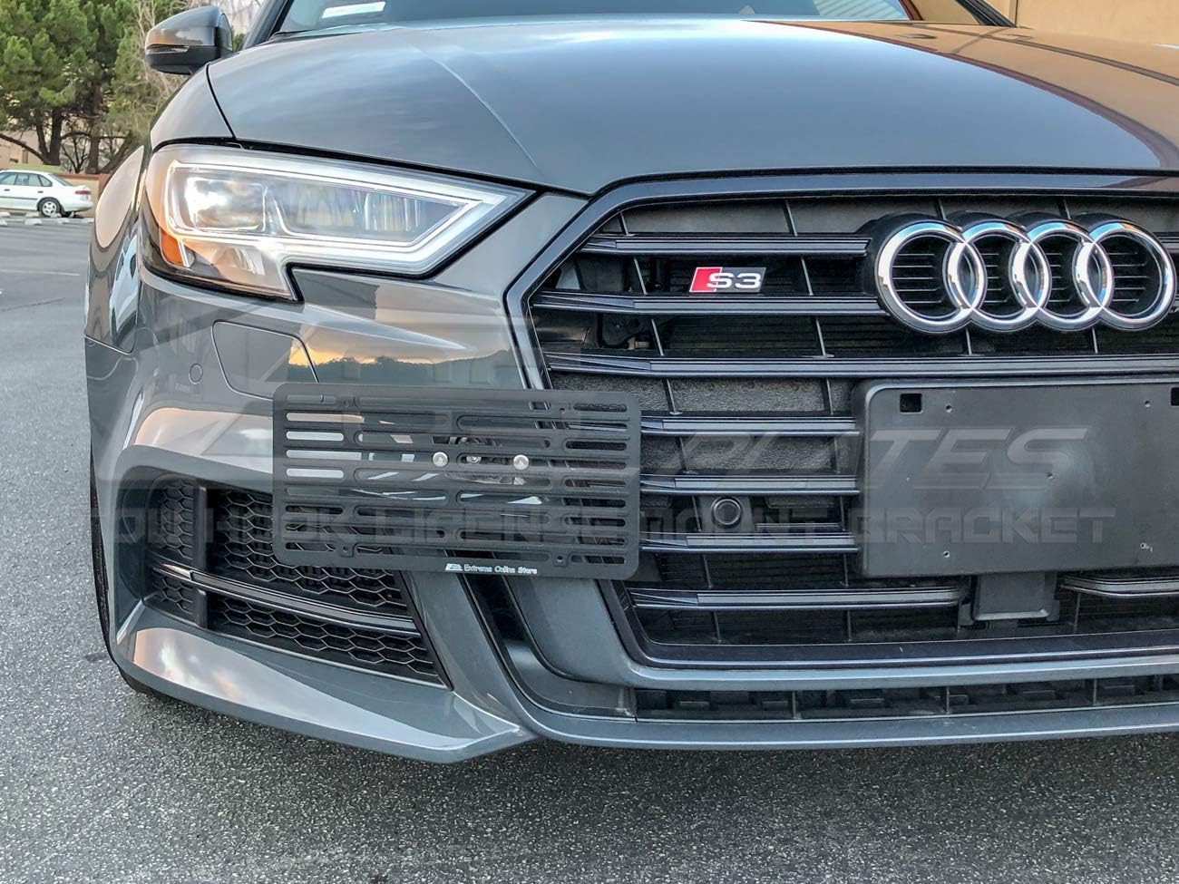 Replacement for 2015-2017 Audi A3 & S3 | EOS Plate Version 2 Front Bumper Tow Hook License Relocator Mount Bracket Tow-210-V2 (Full Size)