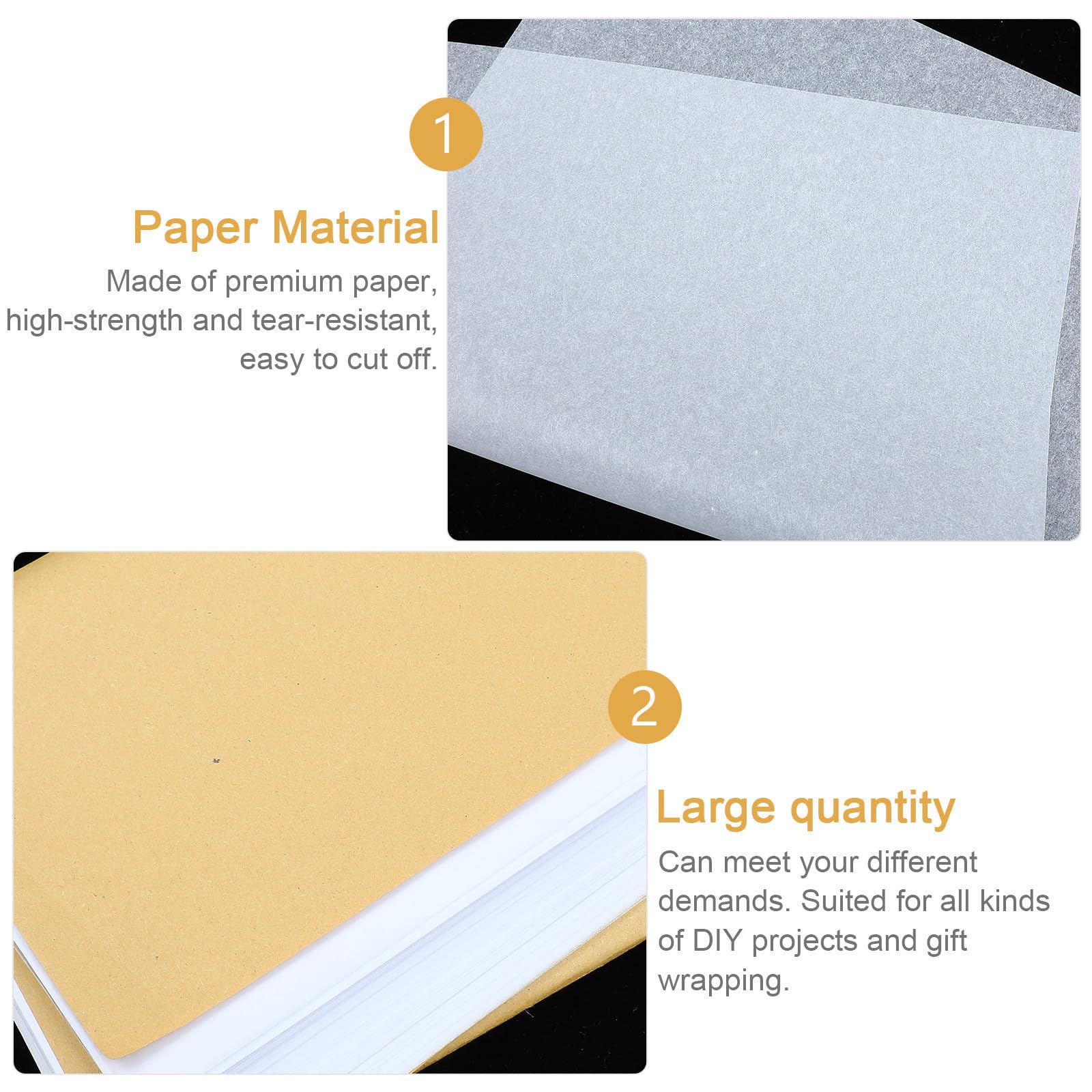 SOLUSTRE Transparentes Verpackungspapier Seidenpapier für Bastelarbeiten und Geschenkverpackungen Leicht Zuschneidbar 500 Stück zum Einpacken aus Reißfestem Papier