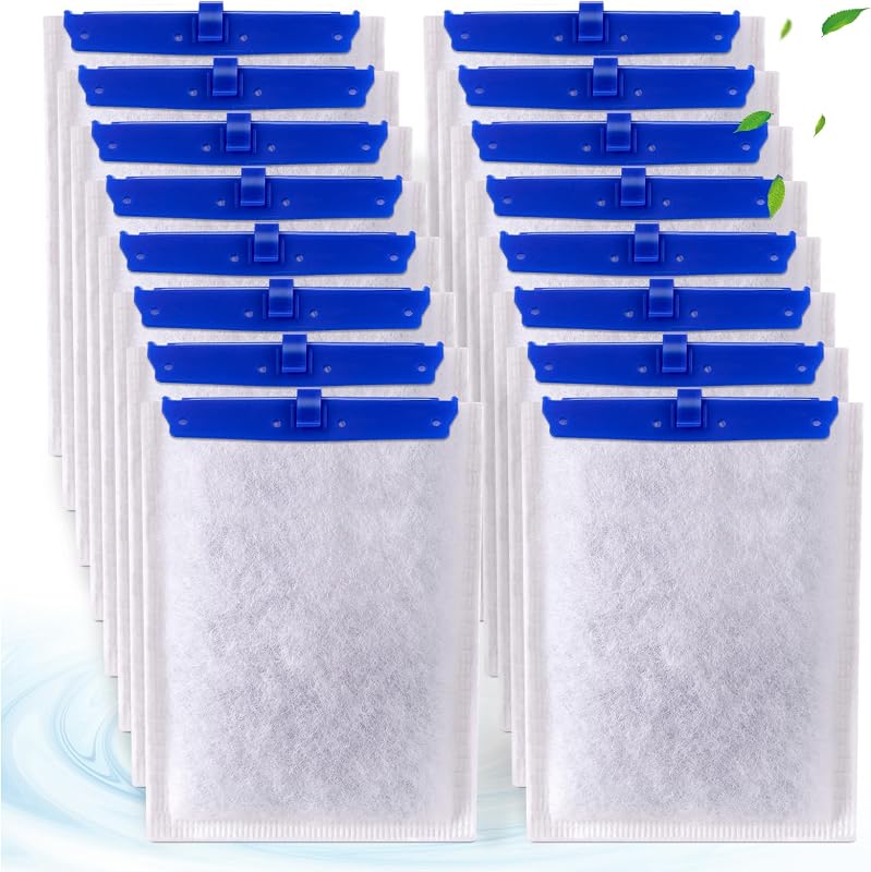 Refil de Filtro para Aquário com Carvão Ativado, Zeólita e Cerâmica xbbwmrs L16 para Tetra Whisper Bio-Bag – Pacote com 16