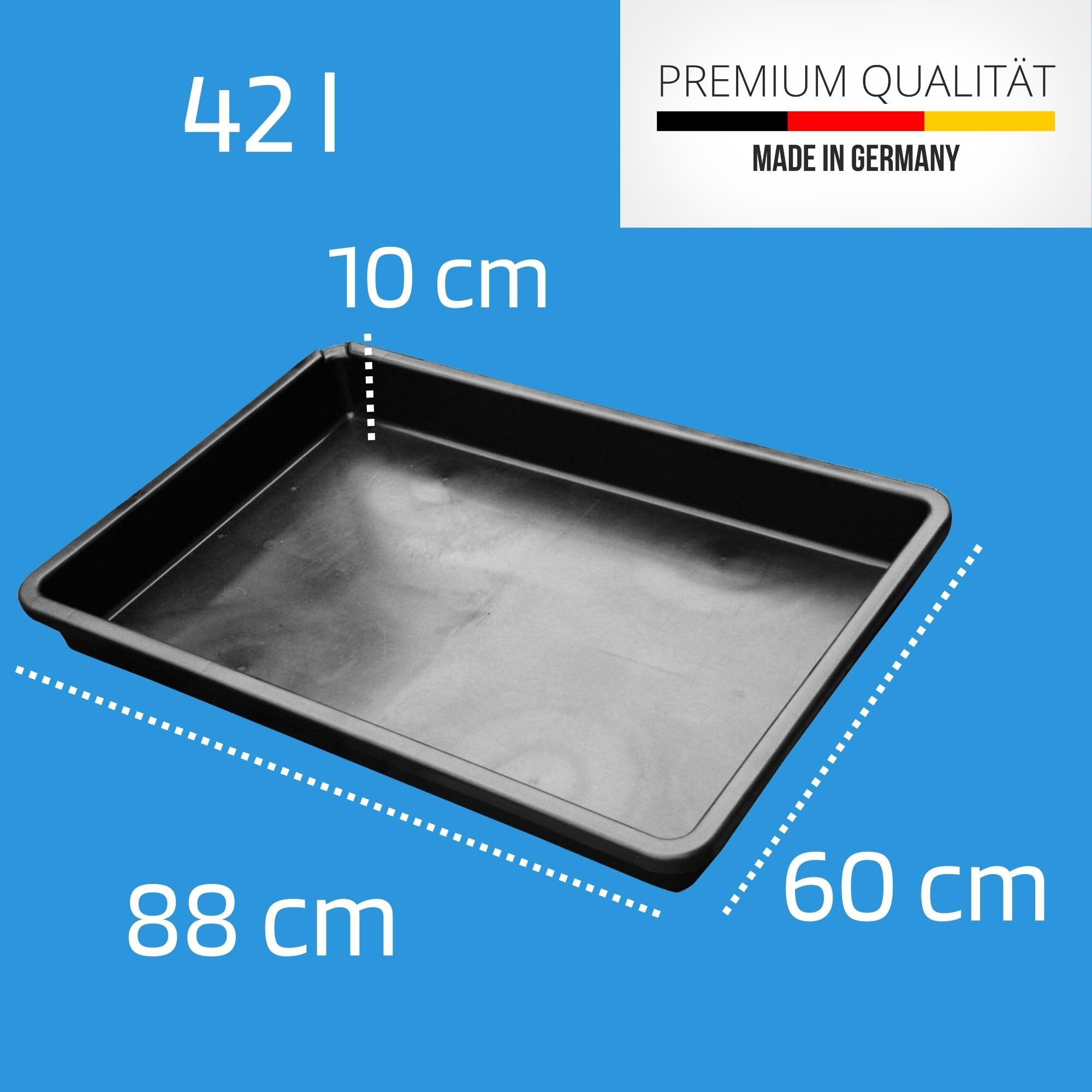 SW-Stahl 07377L Bandeja de goteo universal XXL I 88 x 60 x 10cm bandeja de plástico grande I 42 litros de capacidad