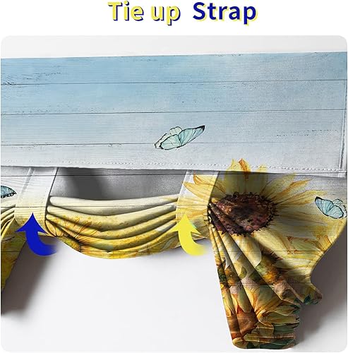 Miniatura 7 de YCness Cortinas rústicas para puerta, diseño de madera de granero, cortinas de puerta francesa estilo granja occidental, tratamiento de ventana