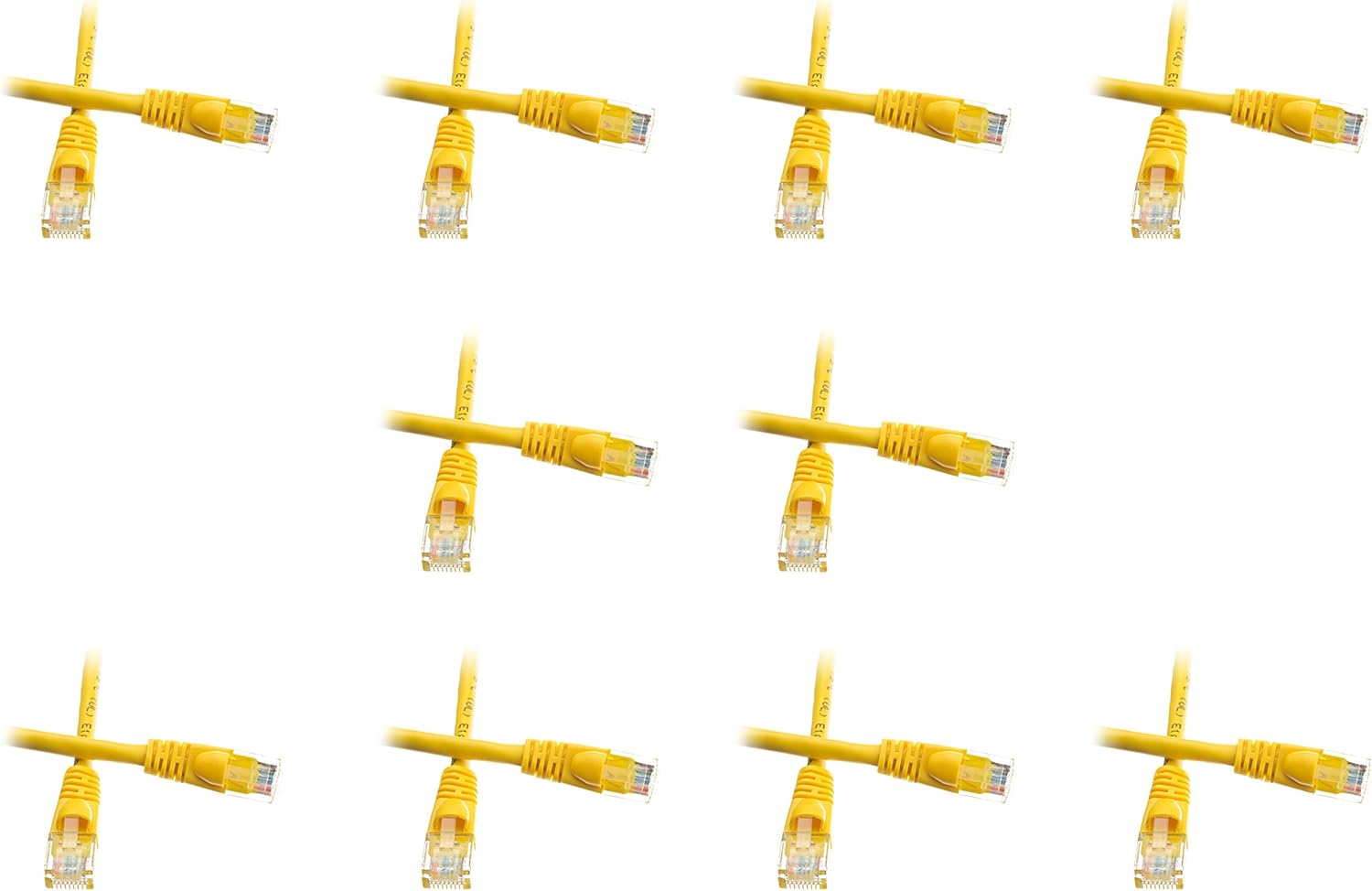 C&E 4 Pack Cat5e Ethernet Patch Cable, Snagless/Molded Boot 5 Feet Yellow, CNE485503