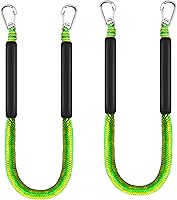 Vista 10 de Líneas de muelle elástico de 4 pies para barco, cuerdas de amarre de muelle, dos ganchos (azul, 4 pies)