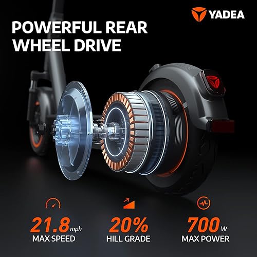 Miniatura 2 de YADEA Scooter eléctrico KS5 Pro para adultos velocidades máximas de 218 MPH 372 millas de largo alcance 3 modos ajustables doble absorción de