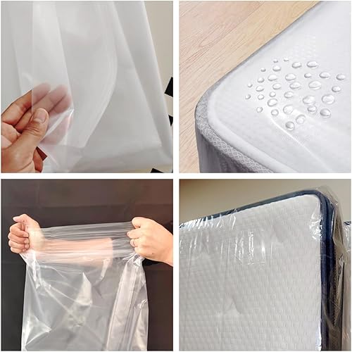 Miniatura 5 de K KINGPLAST - Paquete de 2 fundas de plástico para colchón tamaño King y Queen, 78 x 10 x 96 pulgadas, funda de plástico transparente para