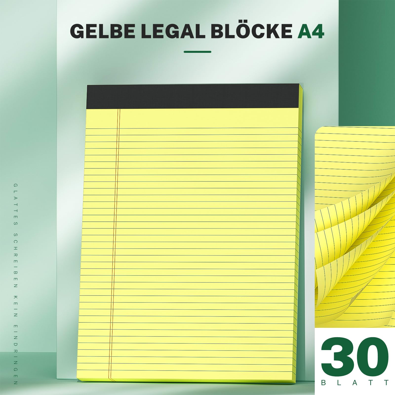 Notepad A4 Note Pads, 3 confezioni carta gialla