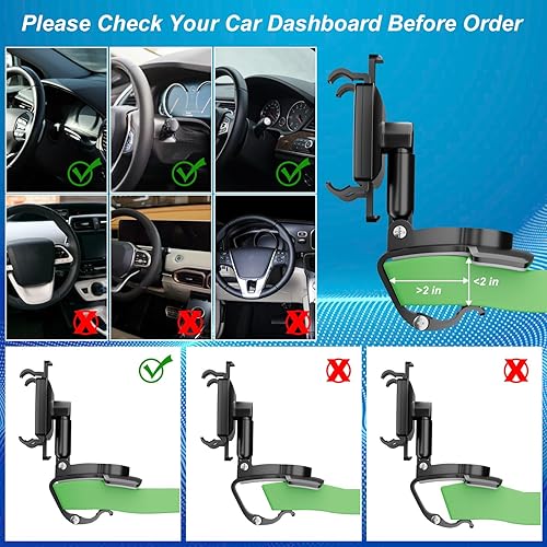 Miniatura 7 de JFX Soporte para teléfono de automóvil, soporte para teléfono de automóvil para salpicadero, operación multifunción con una sola mano, soporte para