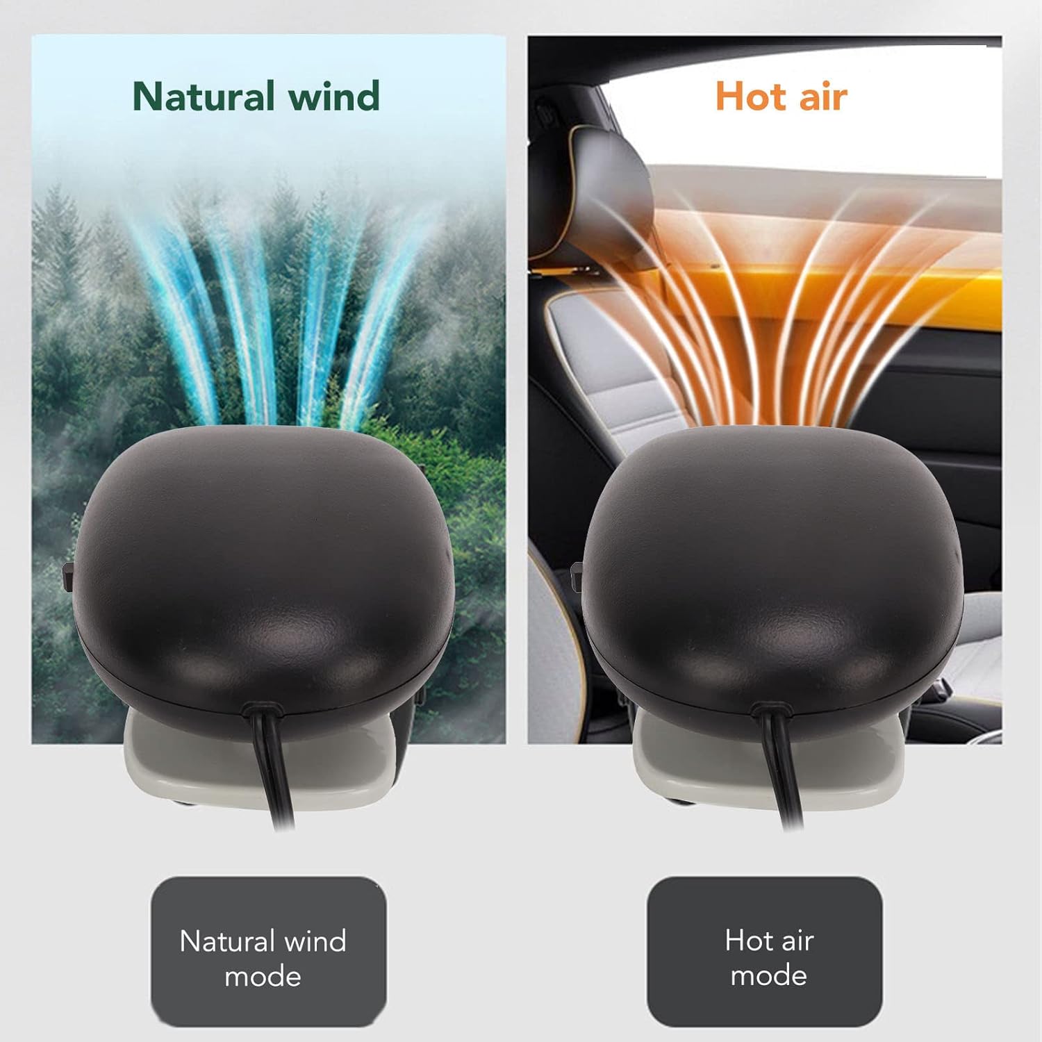 Windshield Defogger 12V 150W Car Heater 360¡ã Rotatable Adhesive Installation Strong Wind 2 Modes Car Window Defroster Heating Cooling Fan for Vehicle