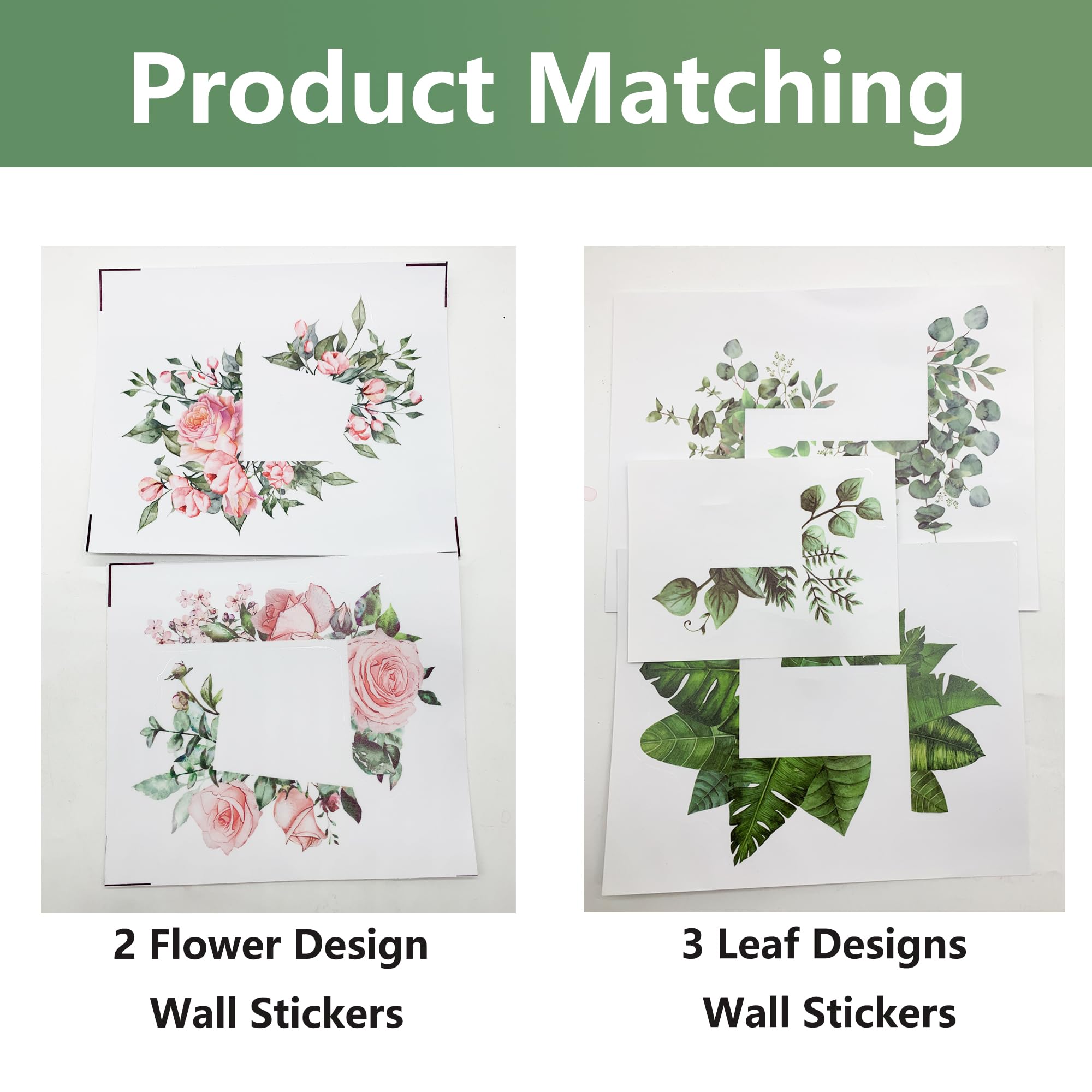 TINGWEN 5 Pièces Switch Socket Décorations Stickers Green Plant Autocollant Interrupteur Mural Lampe Interrupteu Décoratif Stickers PVC Auto-adhésif Pour salon Chambre Salle bains Cuisine Bureau (#1)