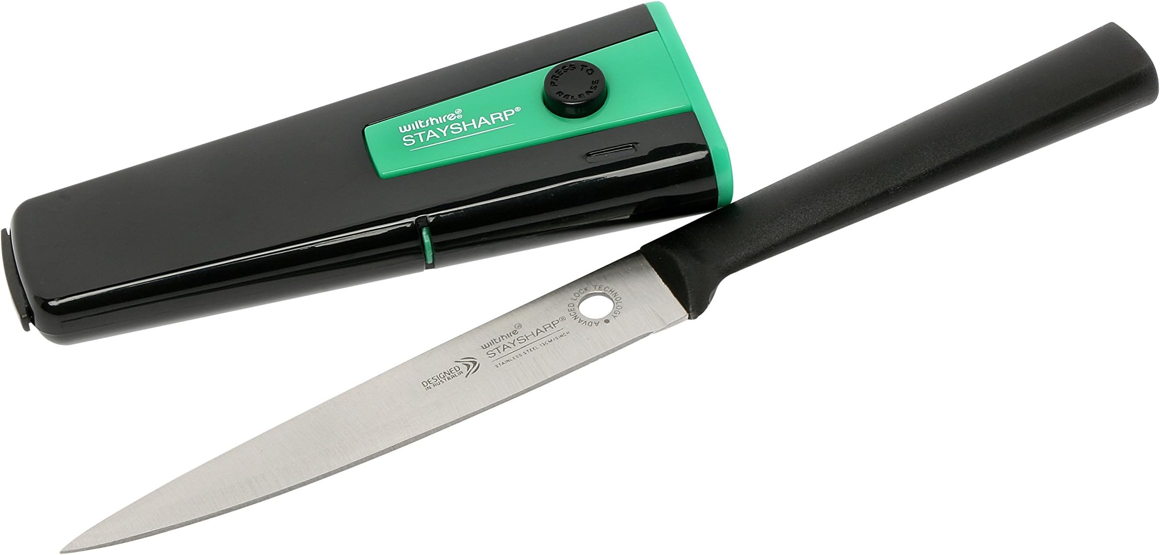 5 Inch Utility Knife - Built in Sharpener and Locking Sheath