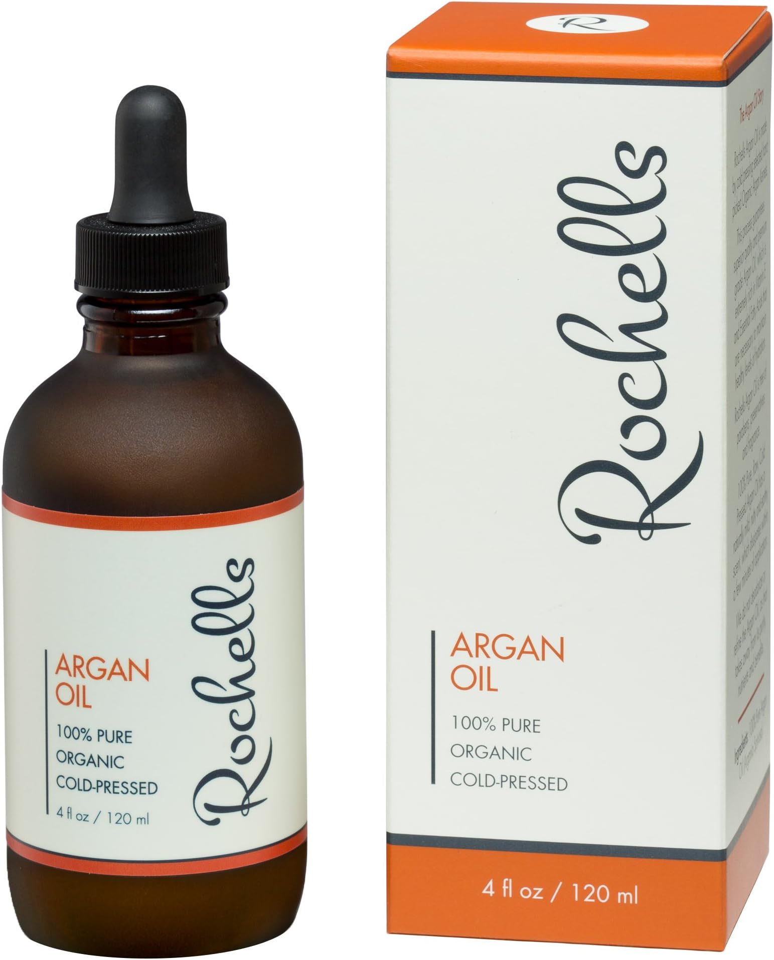 Rochells 100% Pure USDA Certified Organic Argan Oil -Cold Pressed - 4 oz - For Youthful Looking Skin & Soft Silky Hair- Multi-Purpose Natural MoisturizerSuperior Quality- Grade A + Miracle Oil - 120 Days- Full Refund Policy
