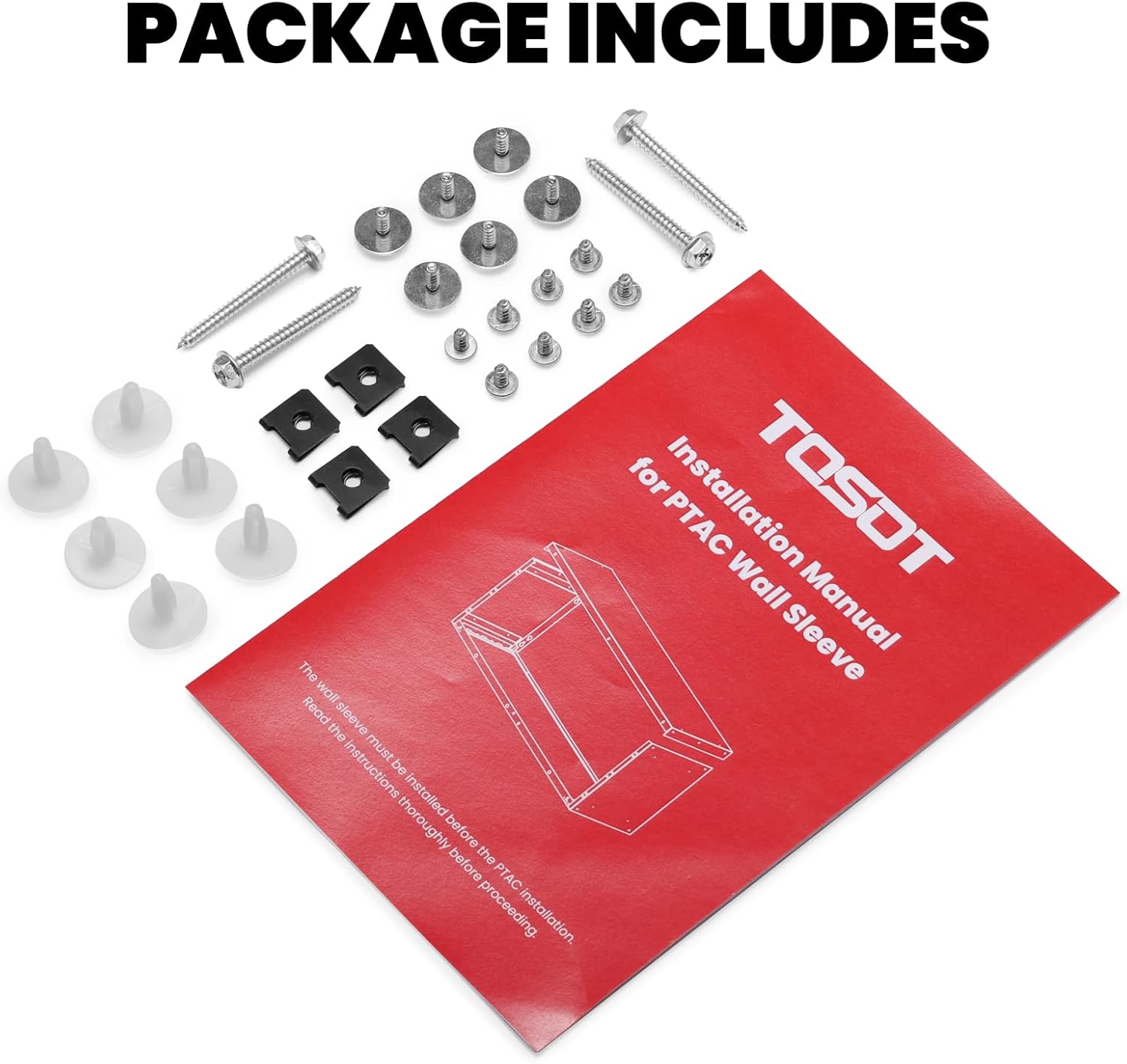 TOSOT PTAC Wall Sleeve, 42 x 16 Inch Universal Through the Wall Sleeve for Packaged Terminal Air Conditioners or PTHP, with a Screws Set, Made of Galvanized Steel