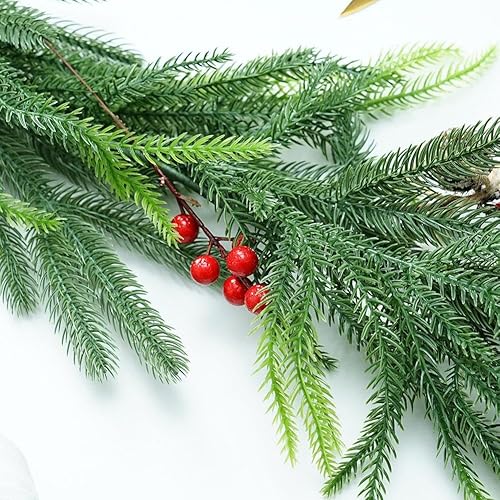 Miniatura 2 de Guirnalda de Navidad de 6 pies, guirnalda de pino Norfolk de Navidad, guirnalda de pino artificial para mesa de Navidad, chimenea, pared, decoración