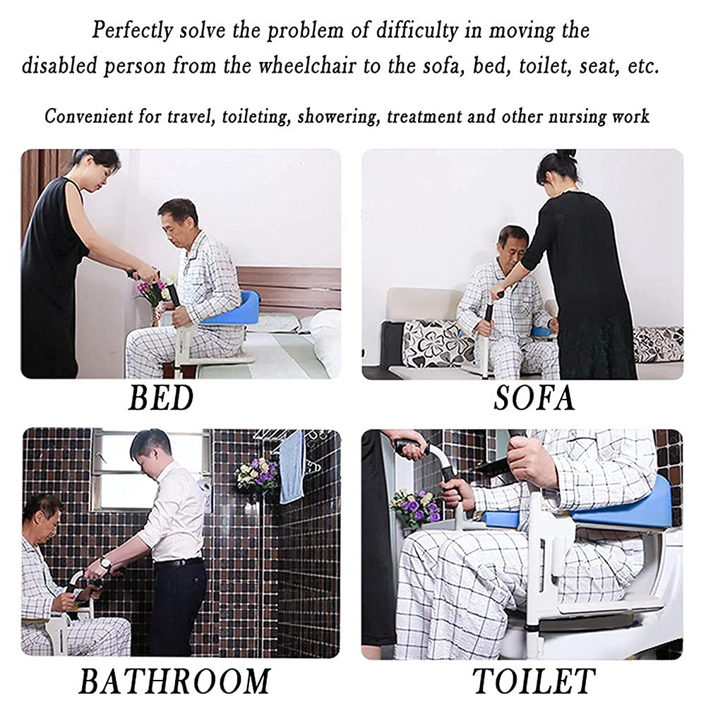 Elevador de traslado de pacientes, dispositivo de enfermería para traslado de discapacitados, sillas de baño para el hogar para personas mayores, con hebilla de seguridad doble y correas de segurida