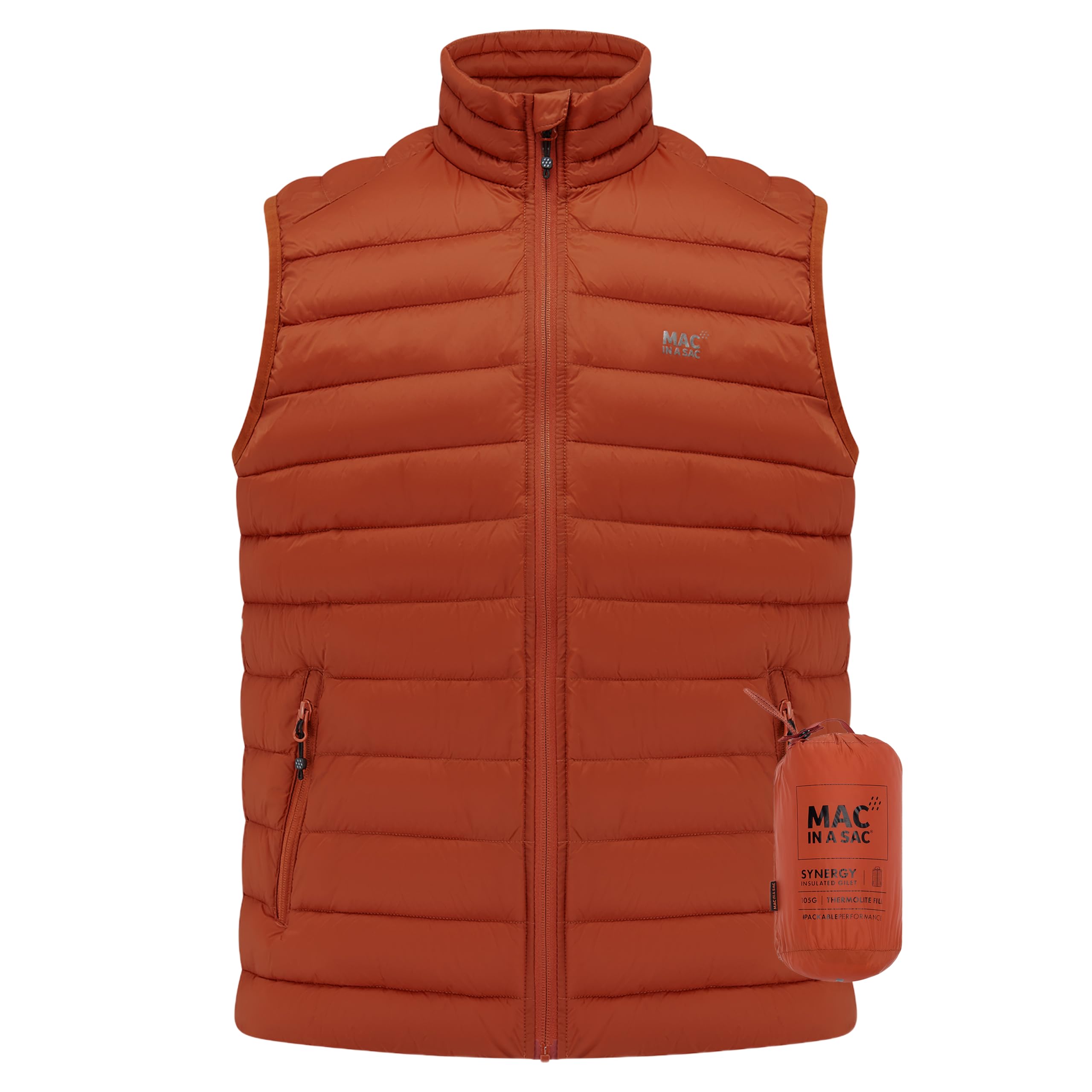 Mac in a Sac - Synergy - Packable Men's Insulated Gilet - Burnt Orange - XXL