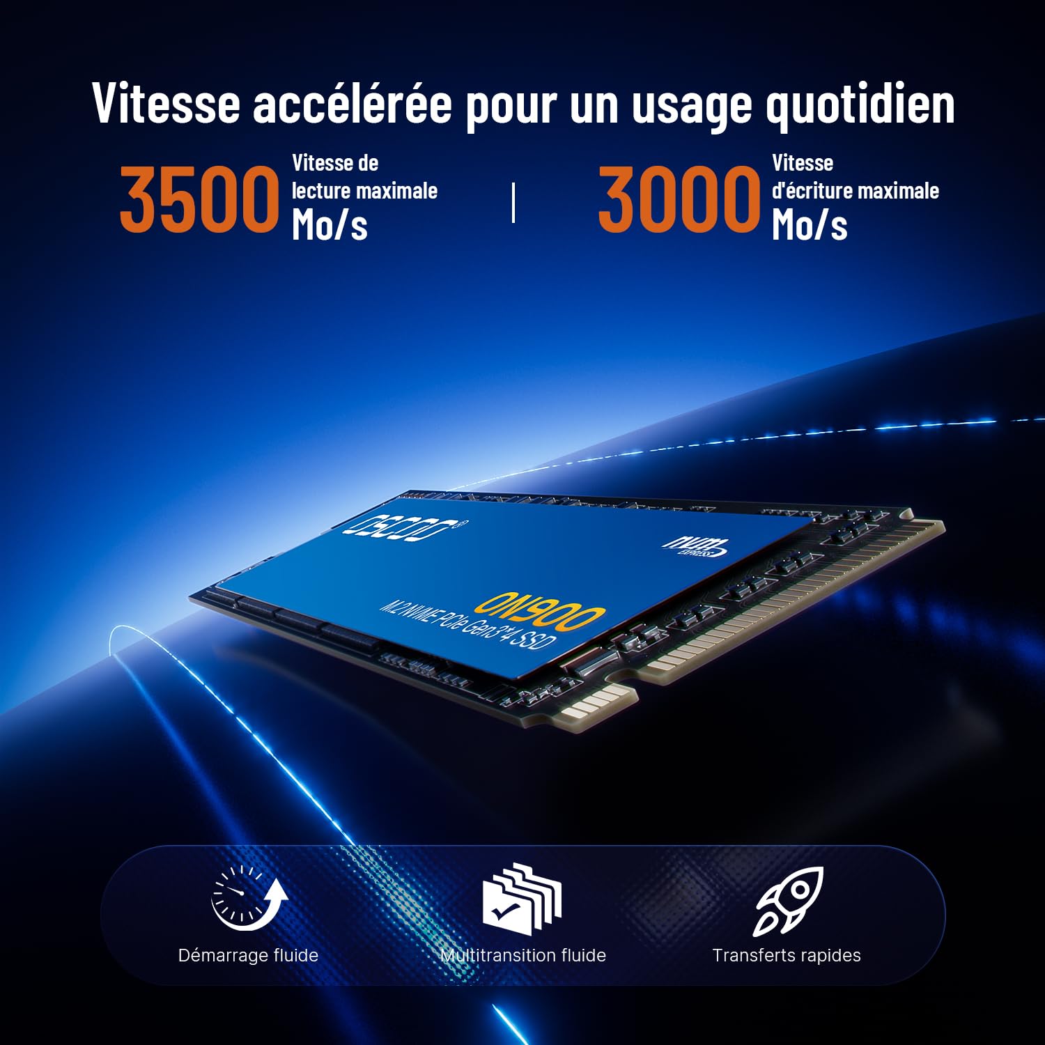M.2 2280 NVMe 1To PCIe 3.0 x4 SSD Interne,Lecture jusqu'à 3500 Mo/s‌
