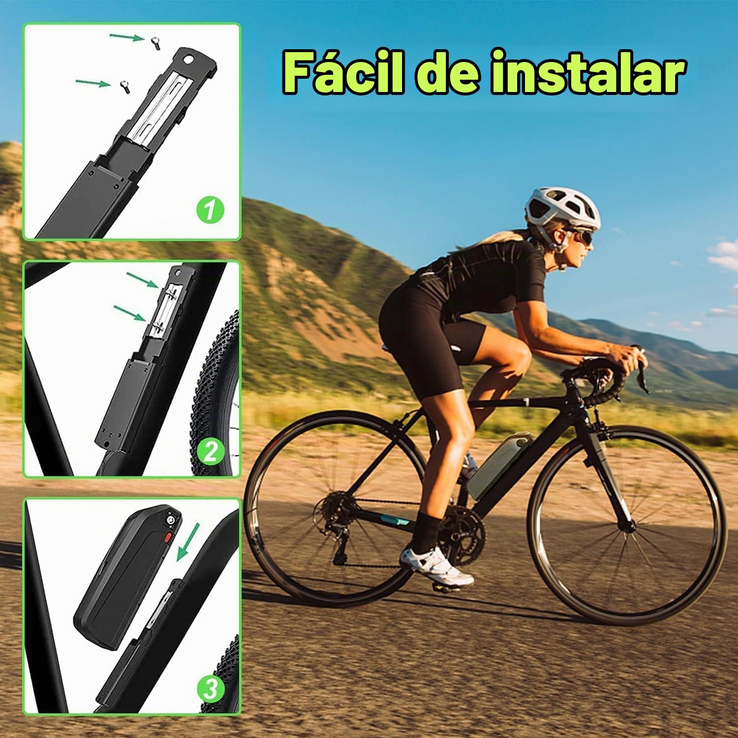 X-go Bateria Bicicleta Electrica 48V 36V/ 10AH 13AH 15AH con Cargador y Placa Base 4-Pin/5-Pin, Batería Ebike Li-Ion para Motor 50W-1000W