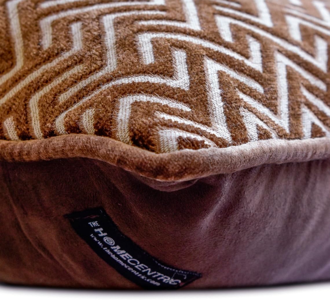 The HomeCentric Decorative Brown 12"x16" (30x40 cm) Lumbar Pillow Cover, Velvet Trellis Pattern Oblong Pillow, Geometric Pattern Modern Style - Trellis Harmony