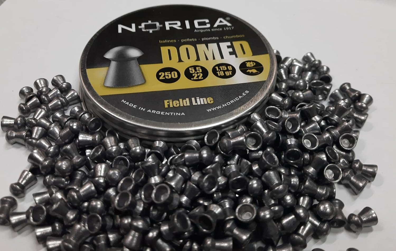 Lata de balines NORICA Domed Field Line 5,5 mm/ .22 [Lata 250 perdigones]
