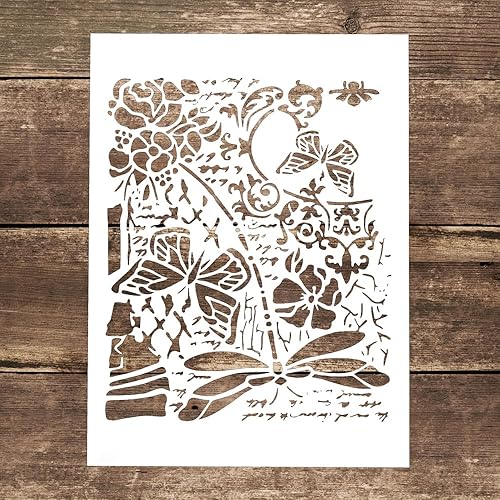 Plantilla decorativa de mariposa DIY para pintar sobre lienzo, muebles de madera, papel para manualidades (tamaño A4)