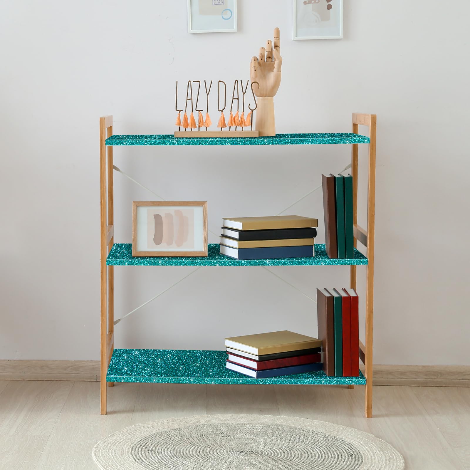 VEELIKE Turkoois Behang Zelfklevend Blauw Contact Papier
