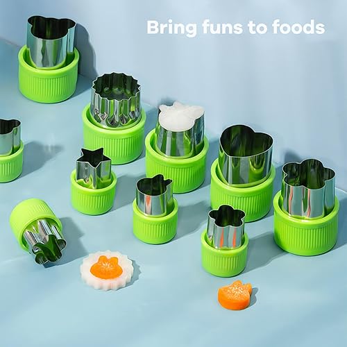 Miniatura 6 de Juego de 12 moldes para cortar verduras, moldes de acero inoxidable para galletas y frutas para chocolate, decoración de pasteles, ensalada y