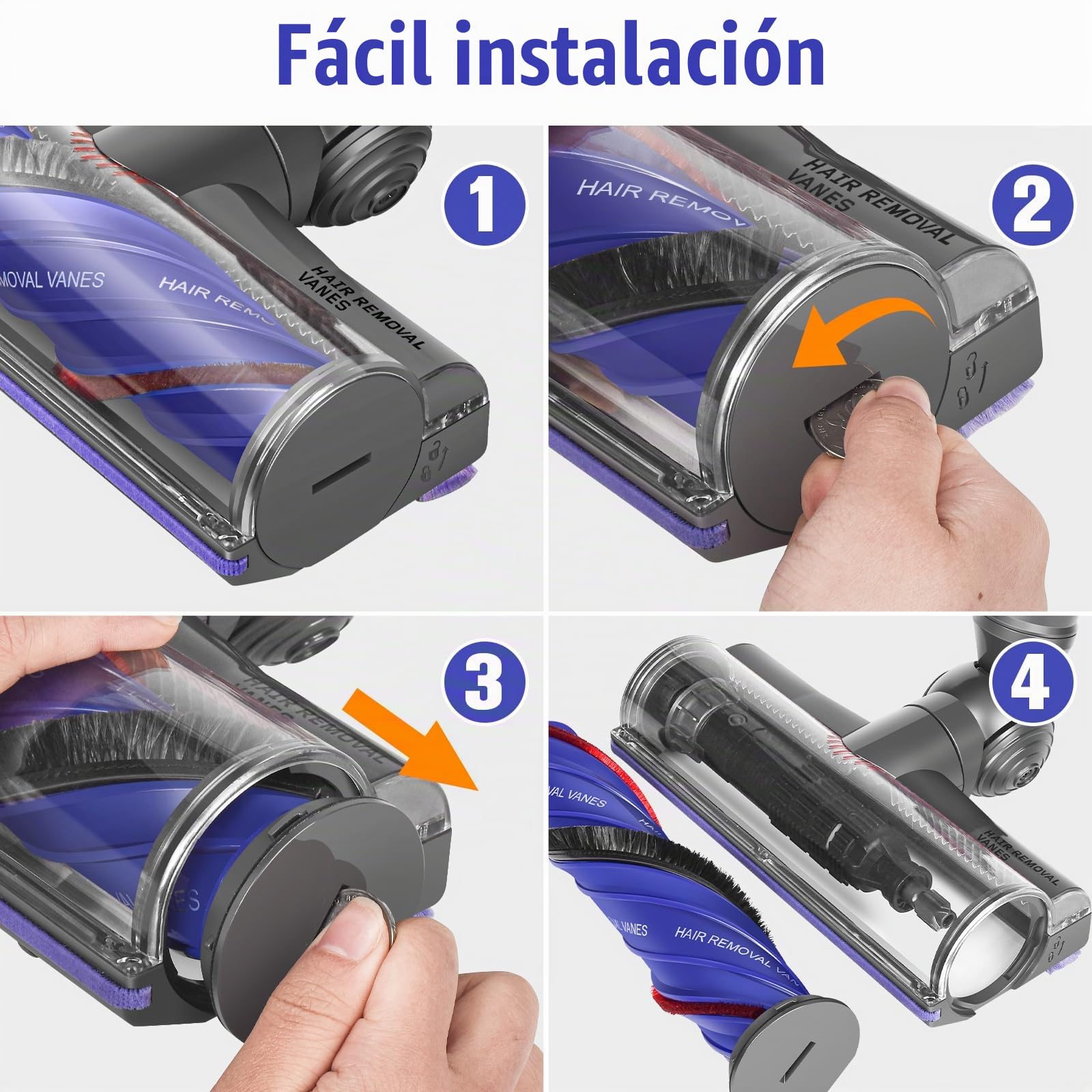 Cepillo Recambio para Dyson V12 Detect Slim / V9 Motorbar | Cabezal de repuestos para antigroviglio, Adecuado para pavimentos de madera dura, Adecuado para moqueta