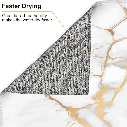 Miniatura 6 de Perinsto Tapete de secado de platos con textura de mármol de 16 x 18 pulgadas, tapete escurridor de encimera de cocina, protector de almohadilla