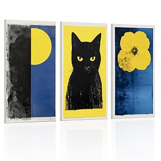 UMIACOUSTICS 3 Pcs 0.7Inch Thick Art Acoustic Panels, Decorative Acoustical Wall Panels, Sound Absorbing Art Panels for Home, Office, Hotel, Moonward-Felis - Amazon product rated Grade B