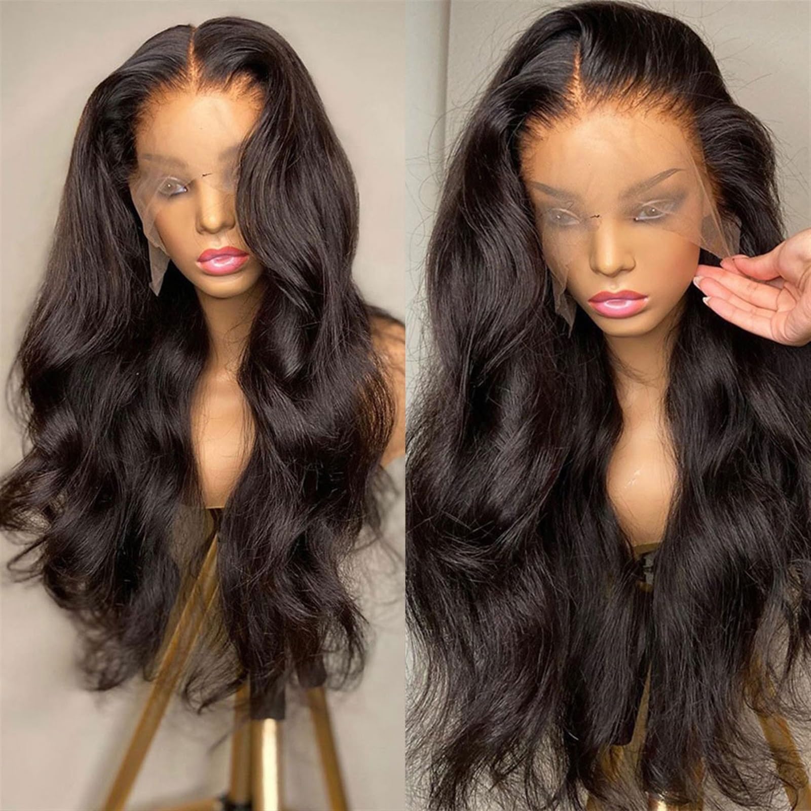 perücke 30 32 34 Zoll Körperwelle Spitze Perücken for Frauen Echthaar 4x4 5x5 Spitze Verschluss Perücke 13x4 13x6 Spitze Frontal Perücke Deep Wave Frontal Perücke Kunstfaserhaar(4x4 Lace Wig,34inches)