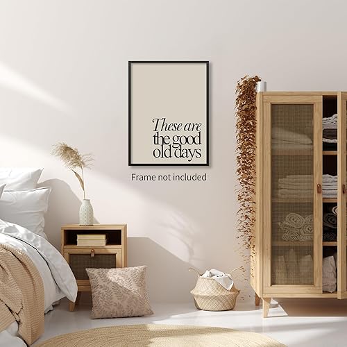 Miniatura 4 de Póster con frases inspiradoras en blanco y negro con texto en inglés "These Are the Good Old Days" (Estos son los buenos viejos días) para