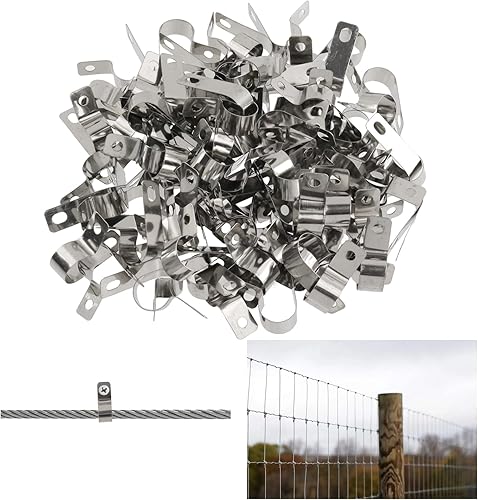 Miniatura 24 de Antrader Abrazadera de cable tipo R, clips organizadores de cables de nailon blanco para 3/8 pulgadas de diámetro, paquete de 200 unidades con