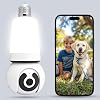 Security Camera, Outdoor Wireless Camera 2.4G Hz Camera for Home Security, 355 Degree Panoramic, Motion Detection and Alarm, 24/7 Recording