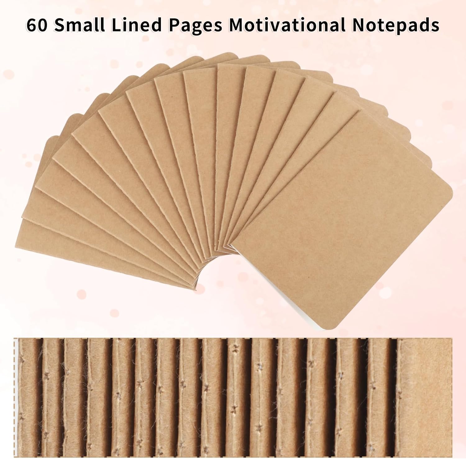 BESARME 60 Packs Mini Notebooks Bulk, Lined Pages Small Pocket Notebook Kraft Paper Small Journal Memo Notepads for Students School Supplies Prizes Classroom Gift Exchange