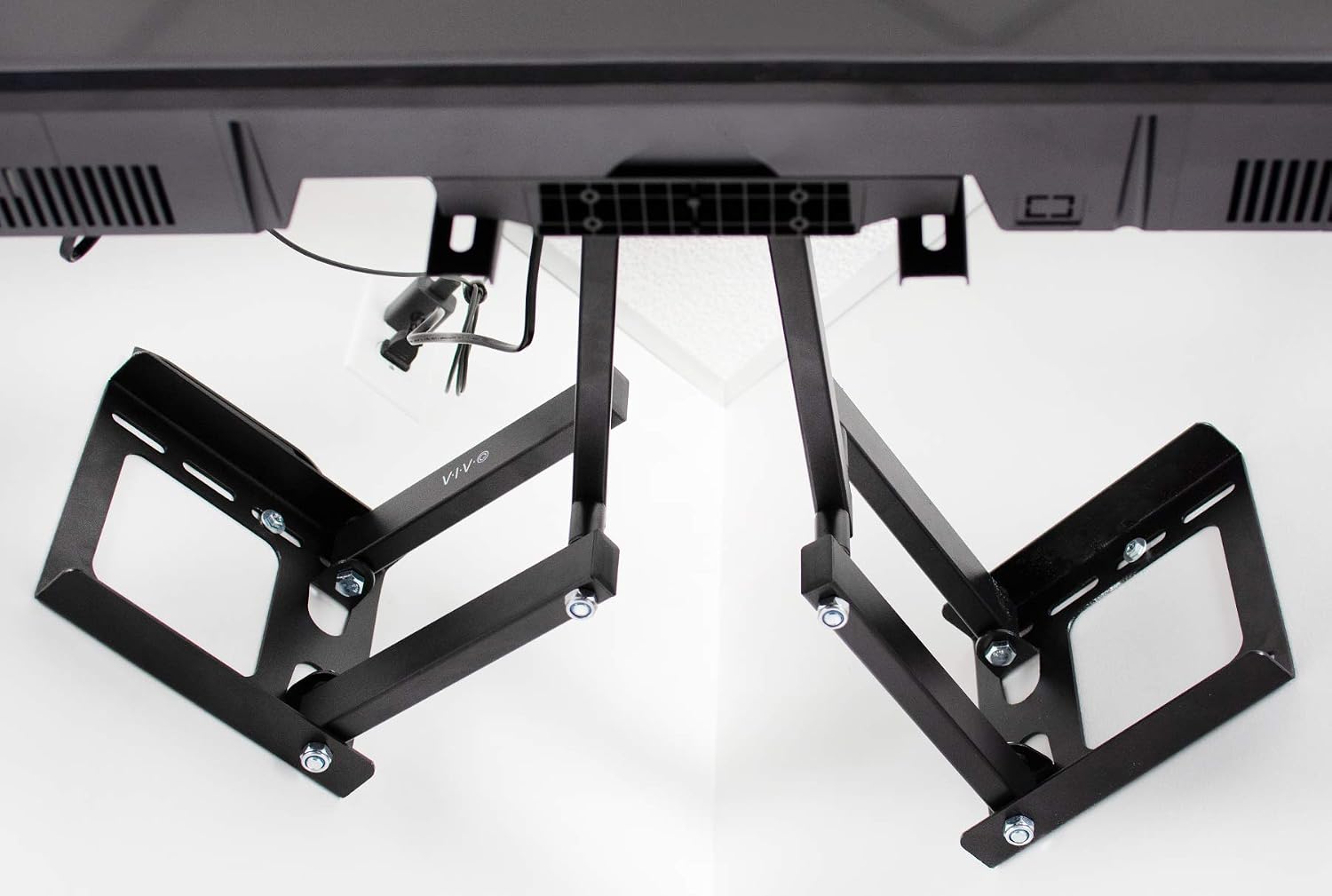 VIVO Corner TV Wall Mount for 37 to 63 inch LCD LED Plasma Flat Screens, Full Motion Articulating Bracket (MOUNT-CR01V)