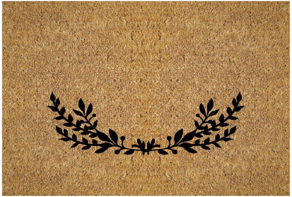 Initial and Name Personalized Doormat - Brown Custom Entry Door Mat with Name Printing on Durable 1/8" Thick Low Profile Welcome Mat, Indoor Outdoor, Non Slip Rubber Backing, Rectangular, 18x27