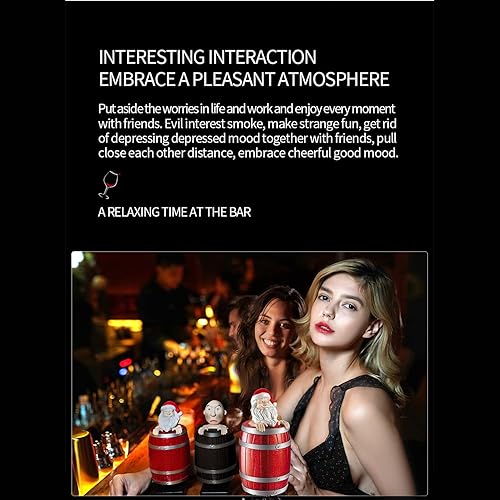 Miniatura 8 de Divertido soporte para cigarrillos, Papá Noel en el barril de madera, estatua, estatua, caja de cigarrillos para fiesta de Navidad, decoración del