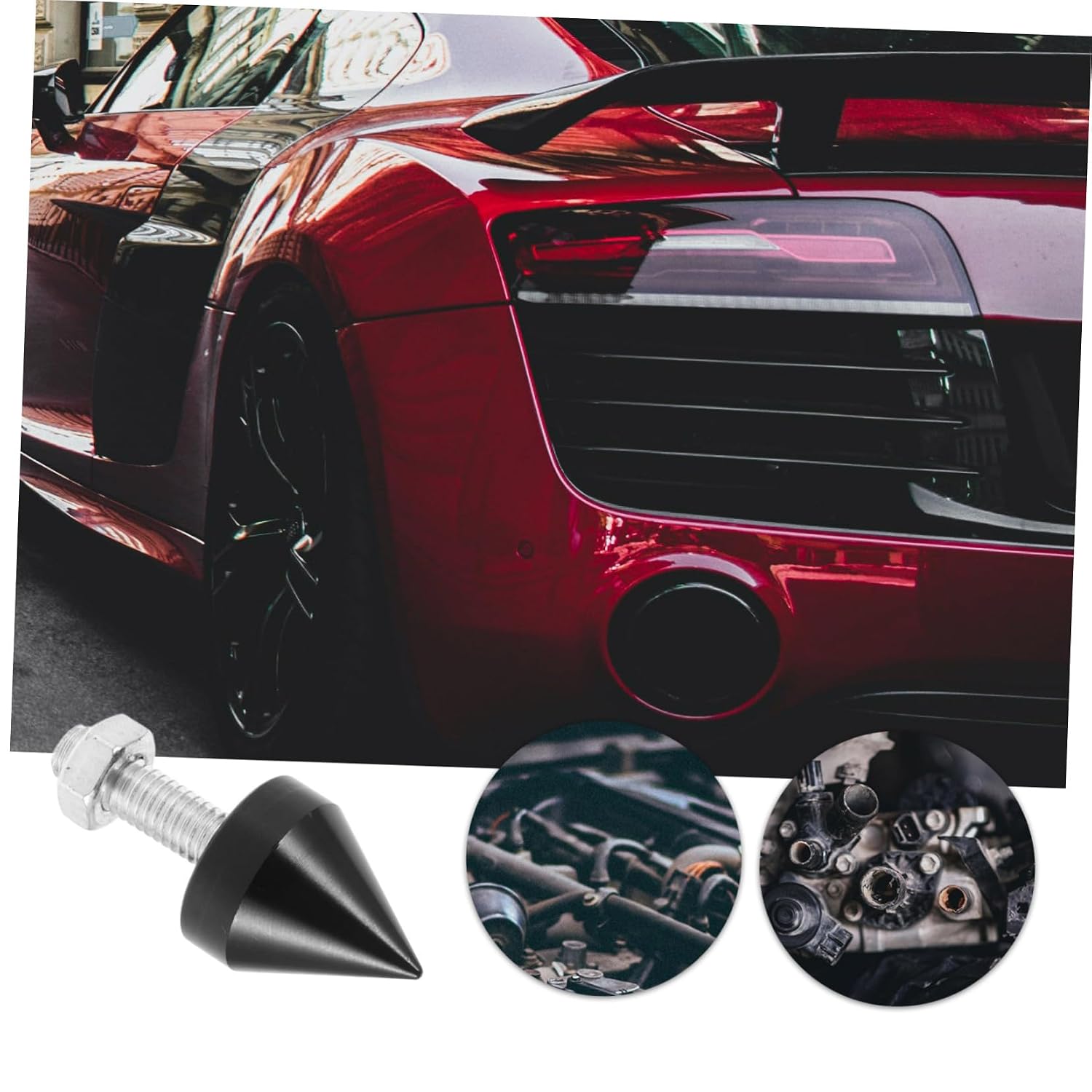 Ciieeo 1set Car License Plate Fasteners Security Screws Kit for Front Rear Mounting and License Plate Hardware Includes Strong Fastening Caps