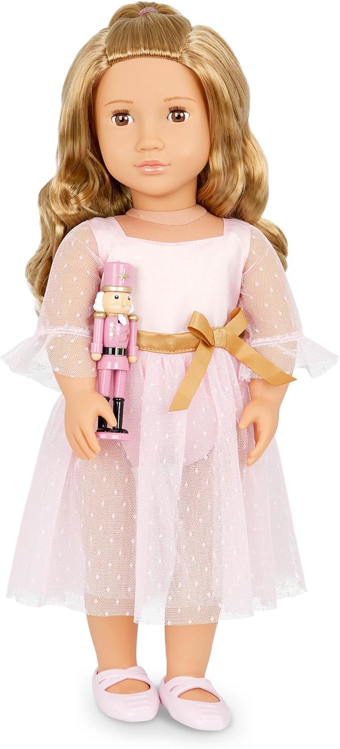 Our Generation – 18-inch Fashion Doll – Lifelike Hazel Eyes & Wavy Brown Hair – Shimmery Dress Outfit & Hair Bow Accessory – Pretend Play – Toys for Kids Ages 3 Years Old & Up – Katia