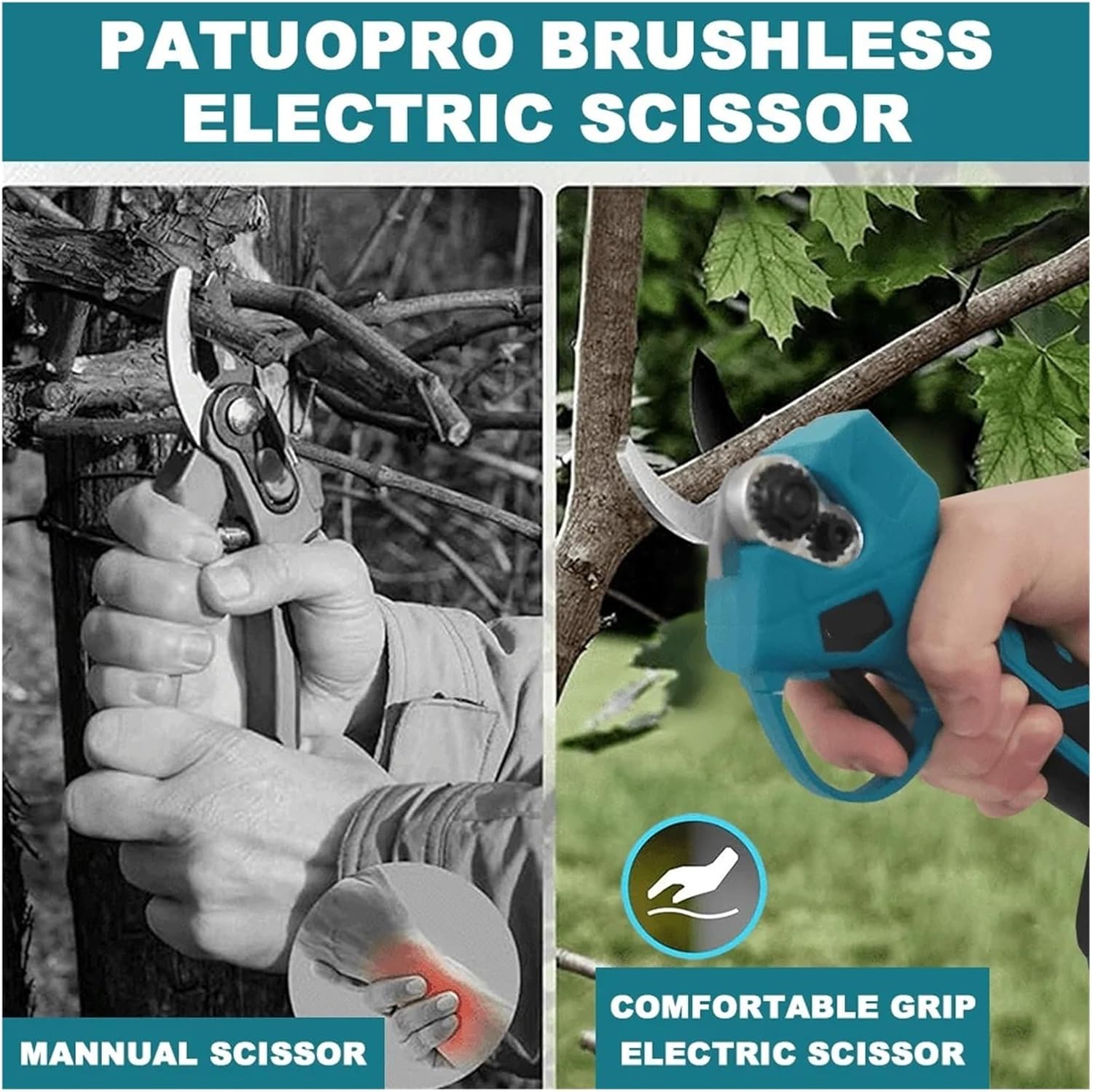 30MM Cordless Brushless Electric Pruning Shear Tree Bonsai Pruner Branches Cutter Power Tool For 18V Battery(No Battery)