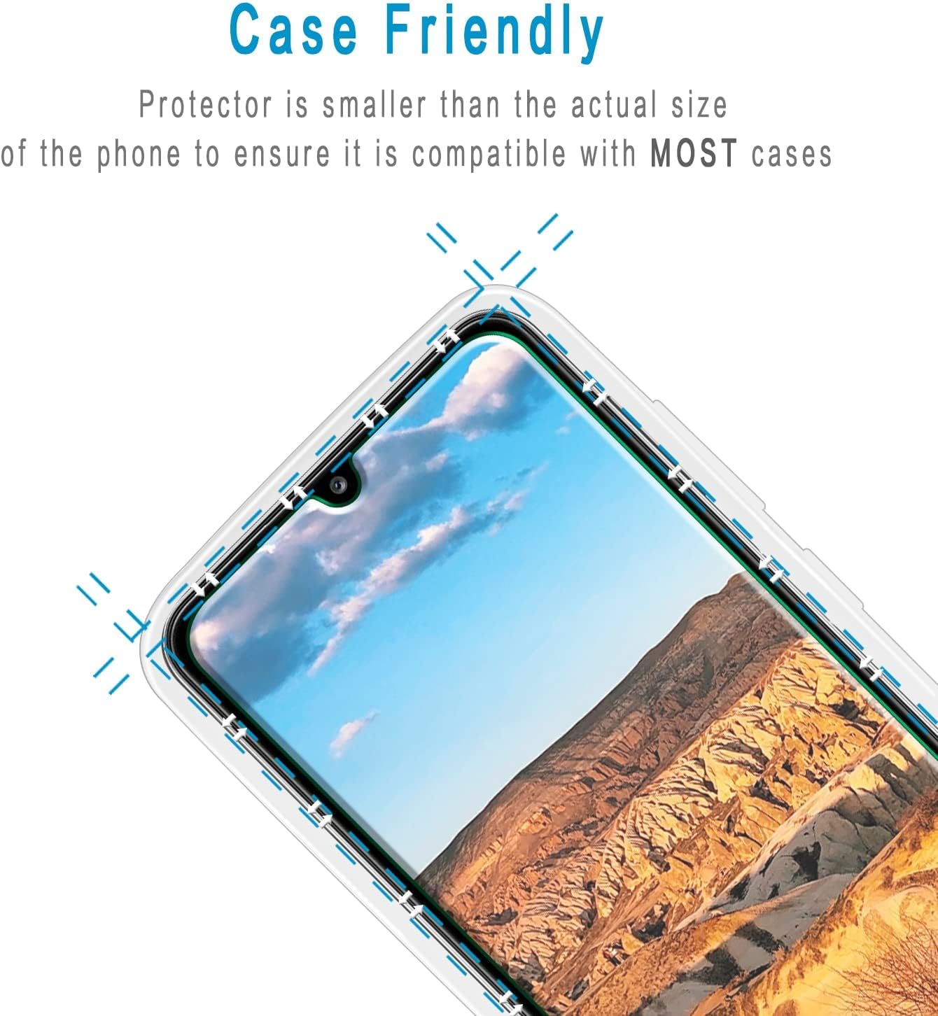 HPTech (2 Pack) Tempered Glass For Samsung Galaxy A32 5G Screen Protector, Easy to Install, Bubble Free, Work with 99% Case Friendly